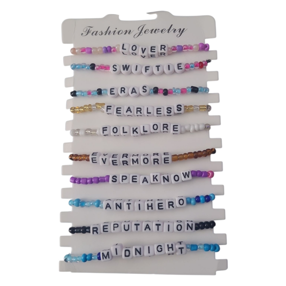 Taylor Swift Eras Tour Friendship Bracelets LOT (10) Lover Midnights Folklore